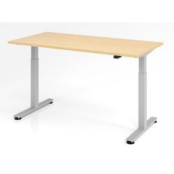 Bach zit-sta bureau hammerer vxmst 1600x800mm zilver esdoorn