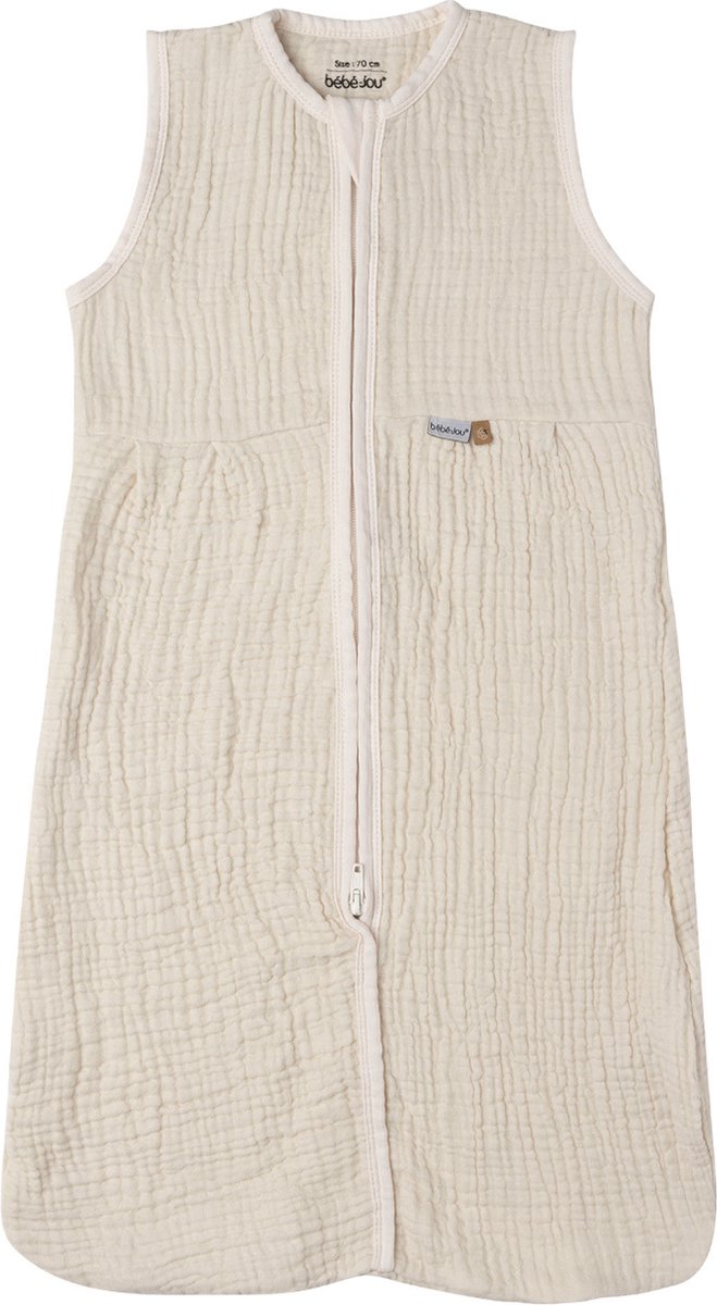 Bébé-jou bebe-jou pure cotton hydrofiele zomer slaapzak sand 90 cm