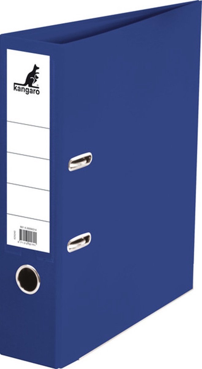 Kangaro ordner - a4 - 2-rings - blauw - rugbreedte 75mm