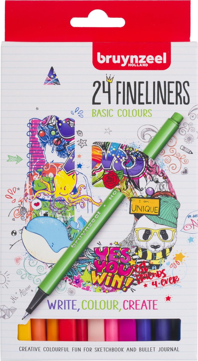 Bruynzeel fineliners, 24st.
