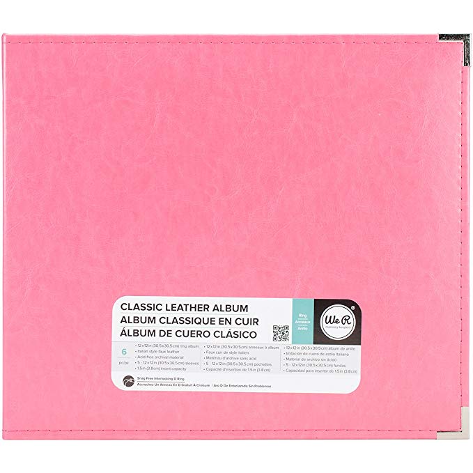 We r makers • classic leather ring album strawberry 30,5x30,5cm