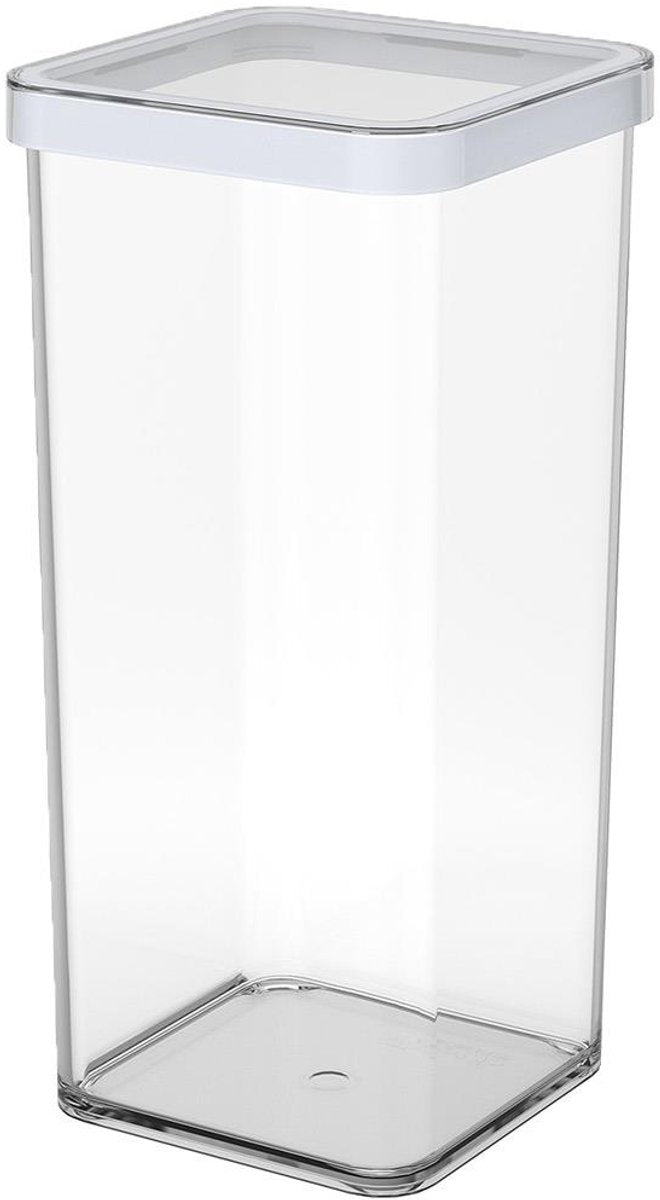 Rotho loft voedselbewaardozen - met witte siliconenafdichtring - 1,5 liter - transparant