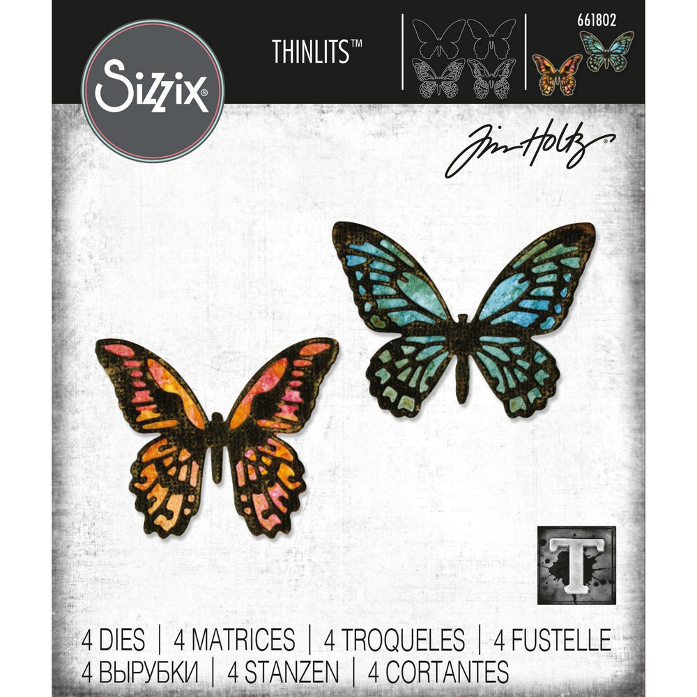 Sizzix • tim holtz thinlits die set detailed butterflies mini 4pcs