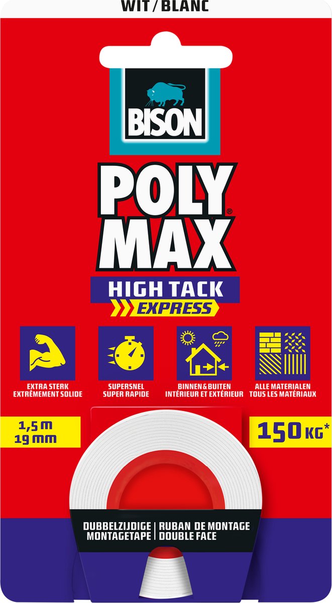 Bison poly max tape met 1,5 m