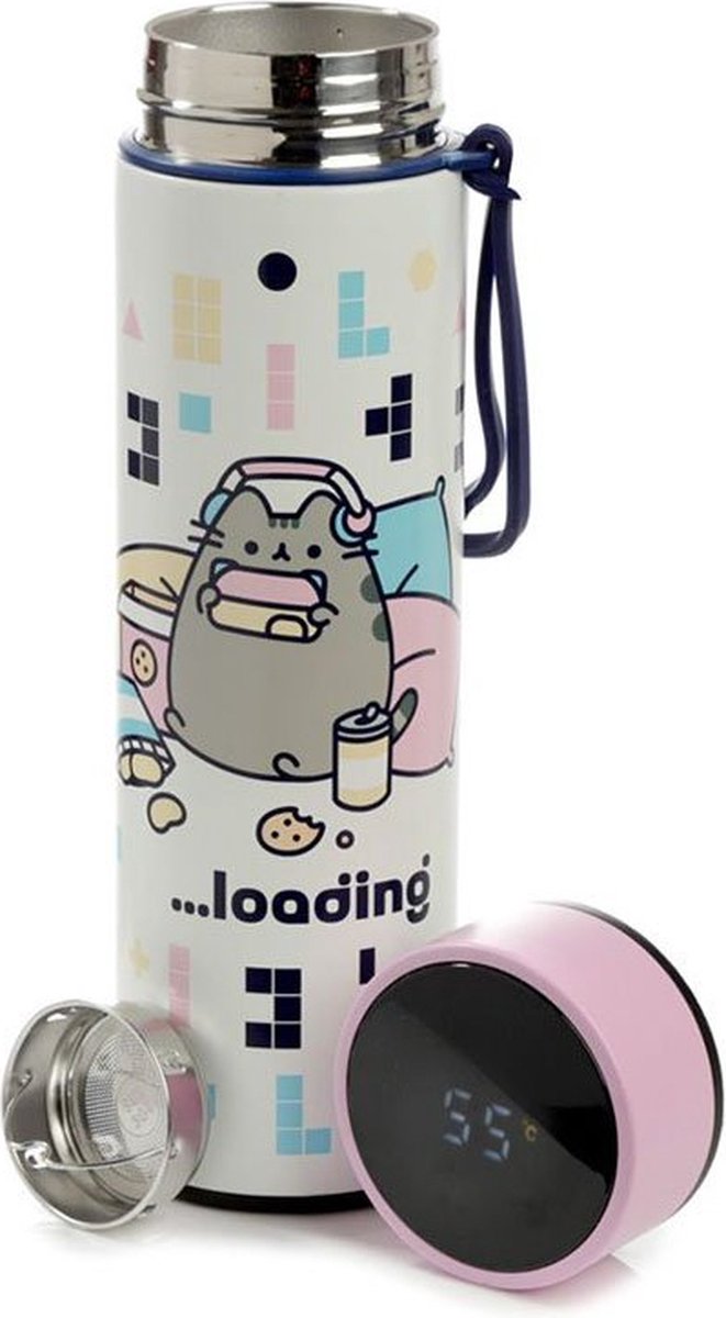 Pusheen kat gaming thermosflessen 450ml thermometer