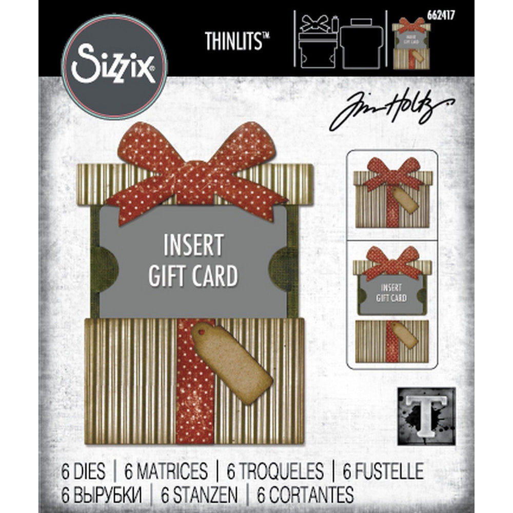 Sizzix • thinlits die set 6pcs gift card package by tim holtz