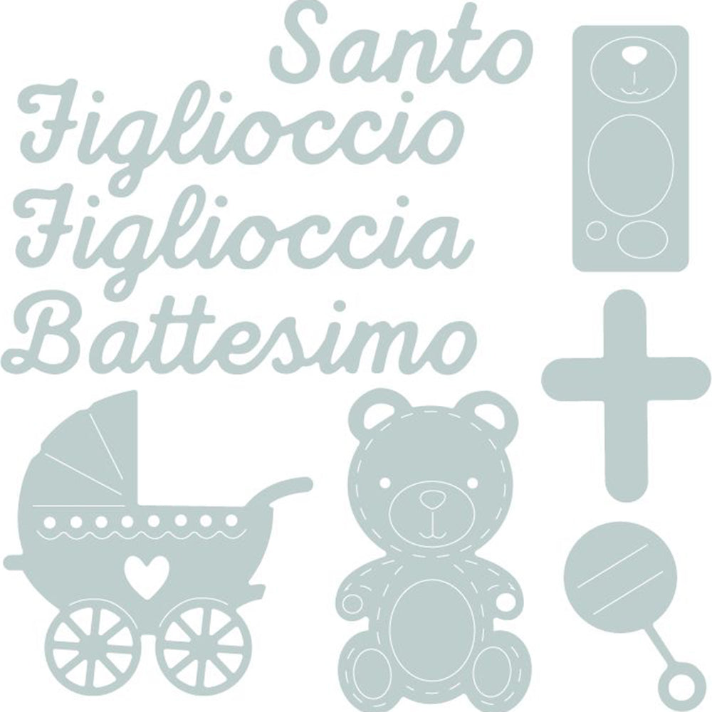 Sizzix • thinlits snijmal italiaanse set x9 battesimo