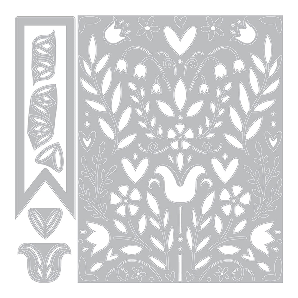 Sizzix • thinlits snijmal folk kunst sjablloon