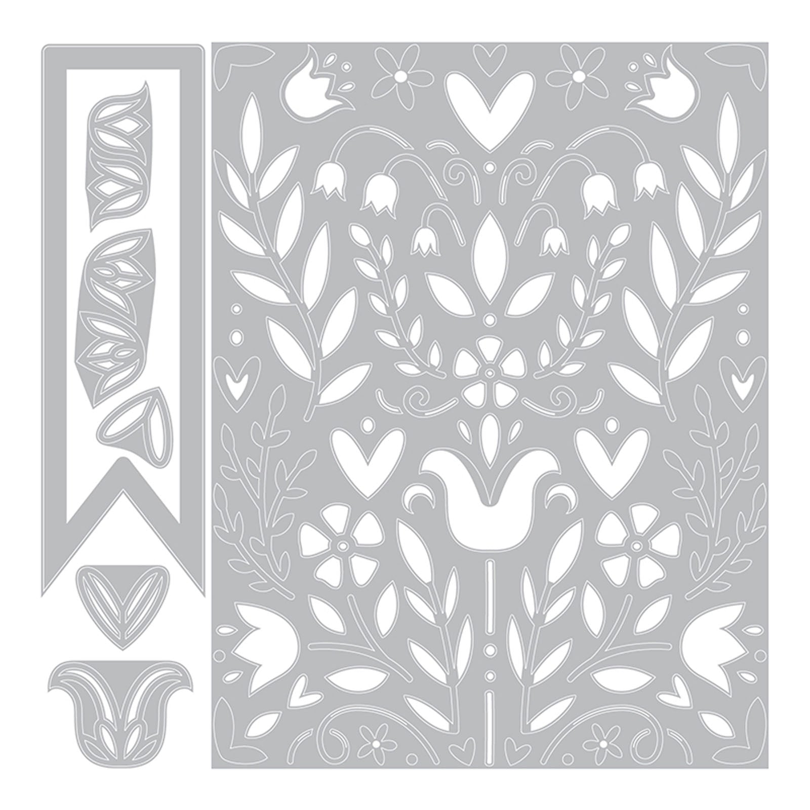 Sizzix • thinlits snijmal folk kunst sjablloon