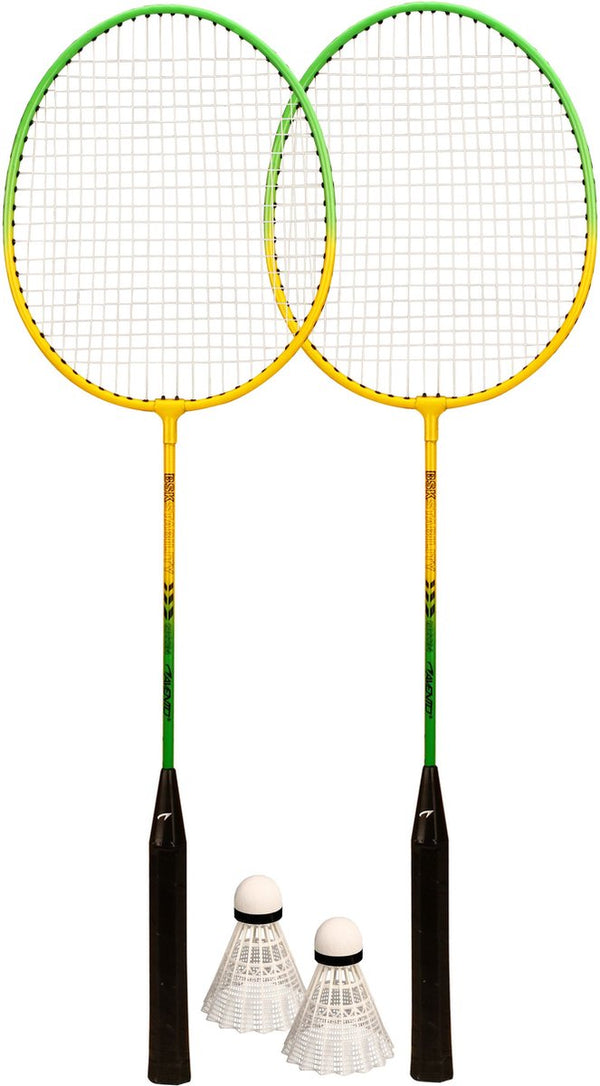 Avento badminton set - gehard staal - groen geel