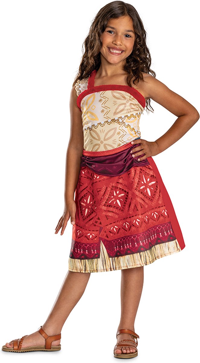 Disguise disney - moana 2, kostuum jurk moana vaiana classic, maat xs (3t-4t jaar), meisjes