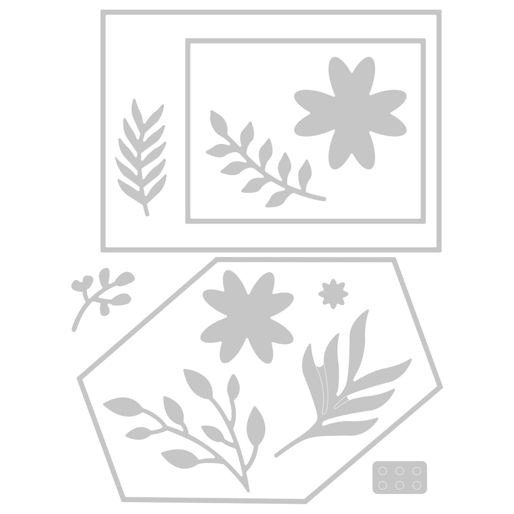 Sizzix • thinlits snijmal geo bloemenframe