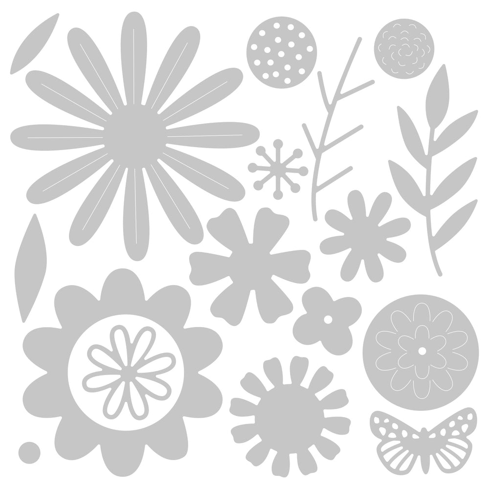 Sizzix • thinlits snijmal vette bloemen