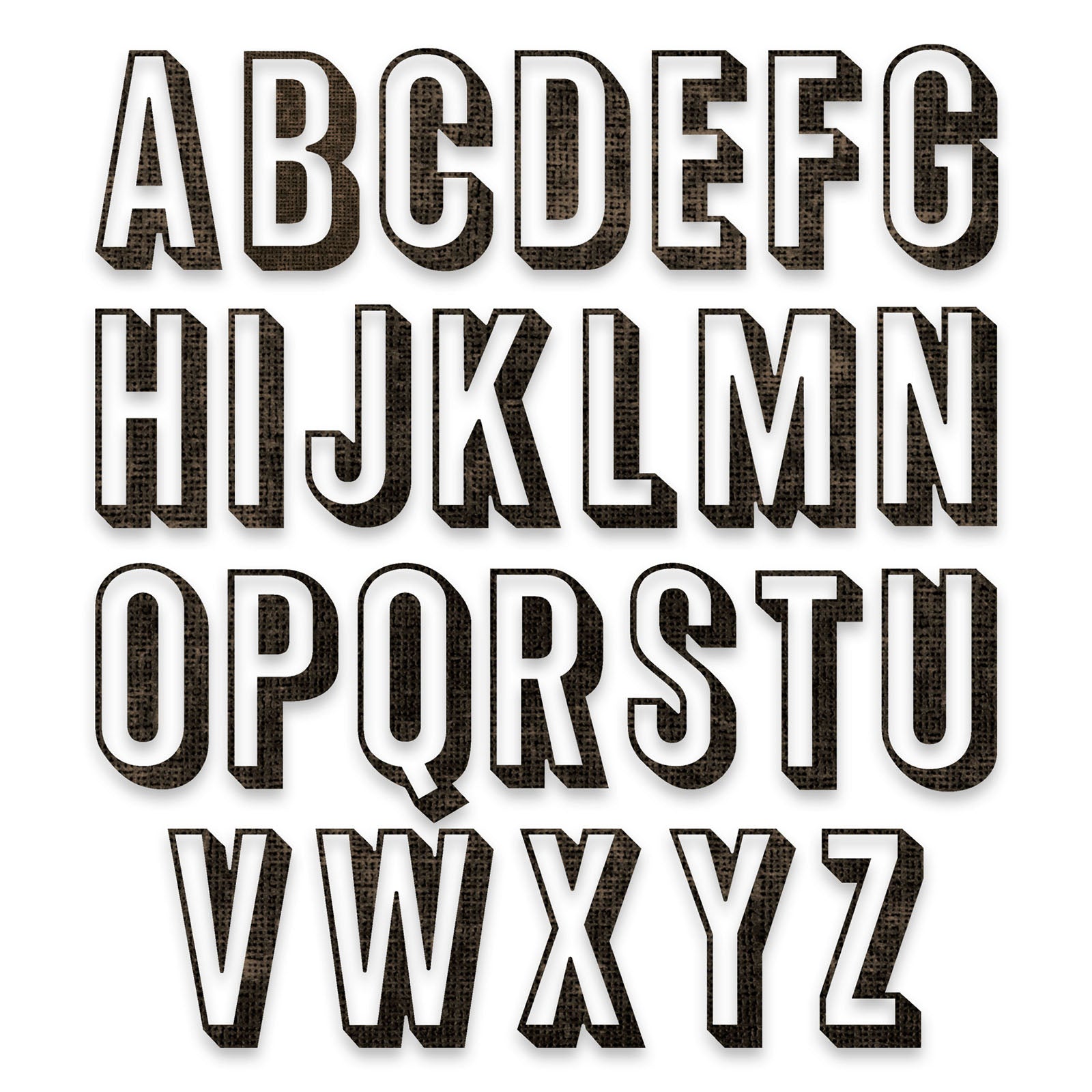 Sizzix • tim holtz thinlits die set alphanumeric shadow upper 26pcs