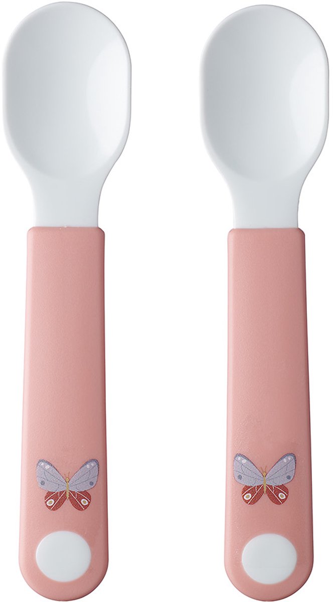 Mepal mio oefenlepel little dutch - set van 2 - goede grip - kinderservies - flowers butterflies