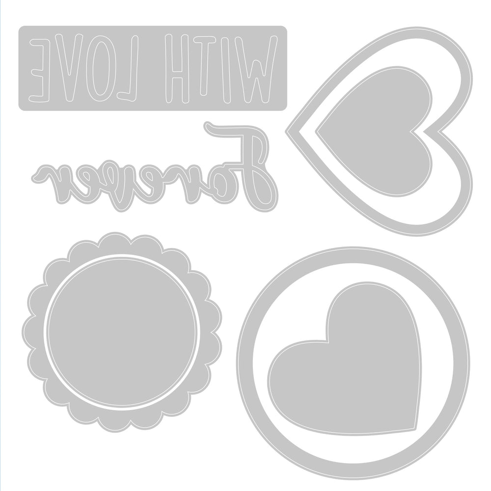 Sizzix • framelits die stamps set love hearts