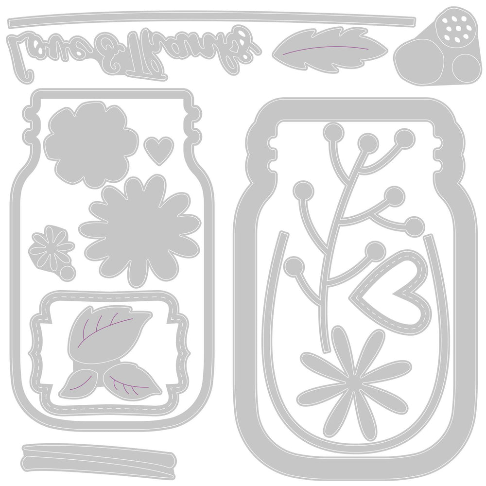 Sizzix • thinlits die set jar of flowers