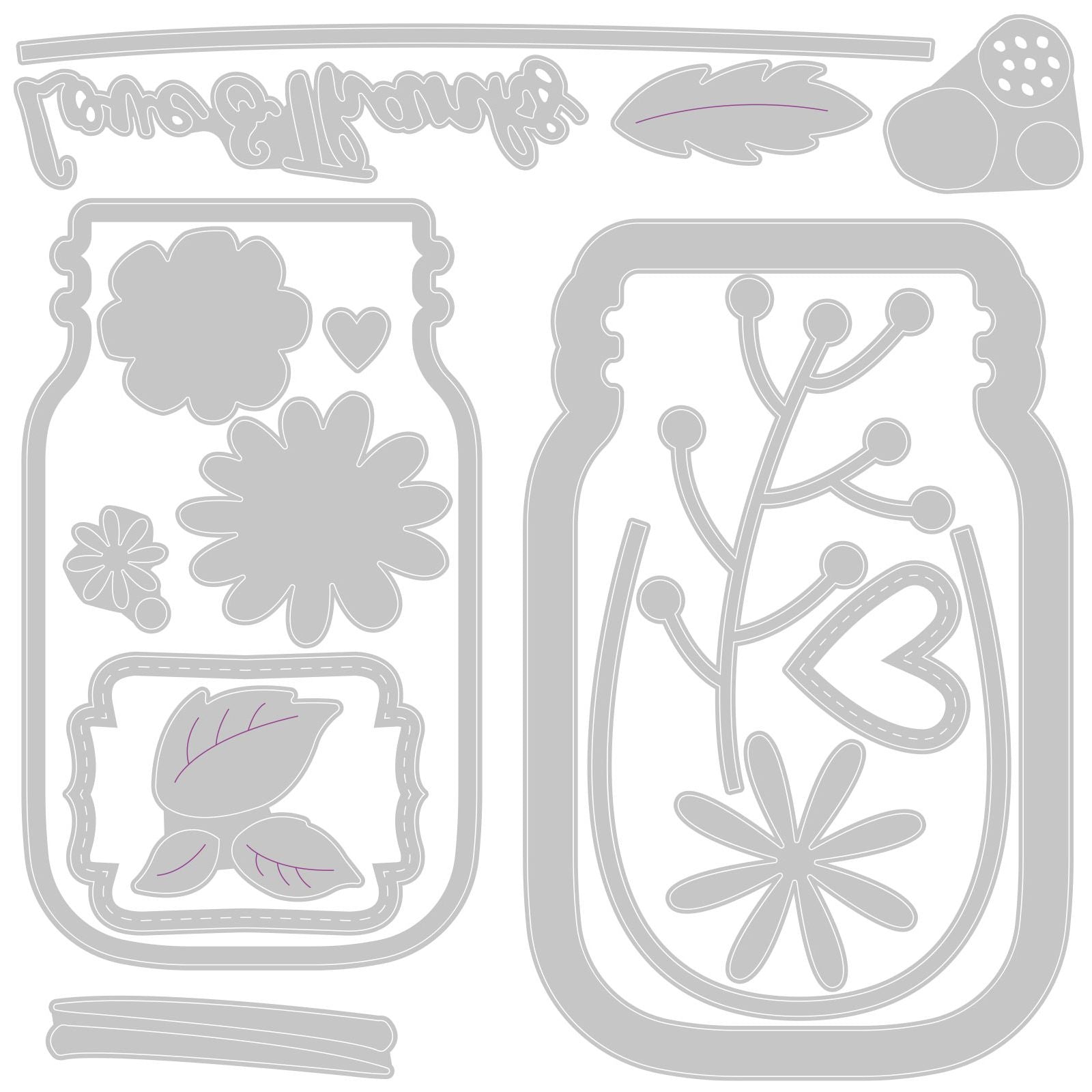 Sizzix • thinlits die set jar of flowers