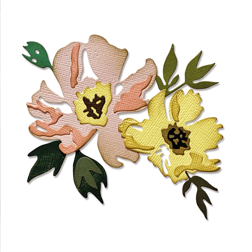 Sizzix • tim holtz thinlits die set brushstroke flowers #1 7pcs