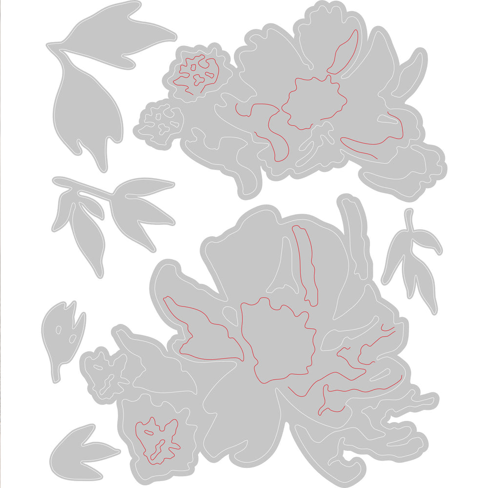 Sizzix • tim holtz thinlits die set brushstroke flowers #1 7pcs