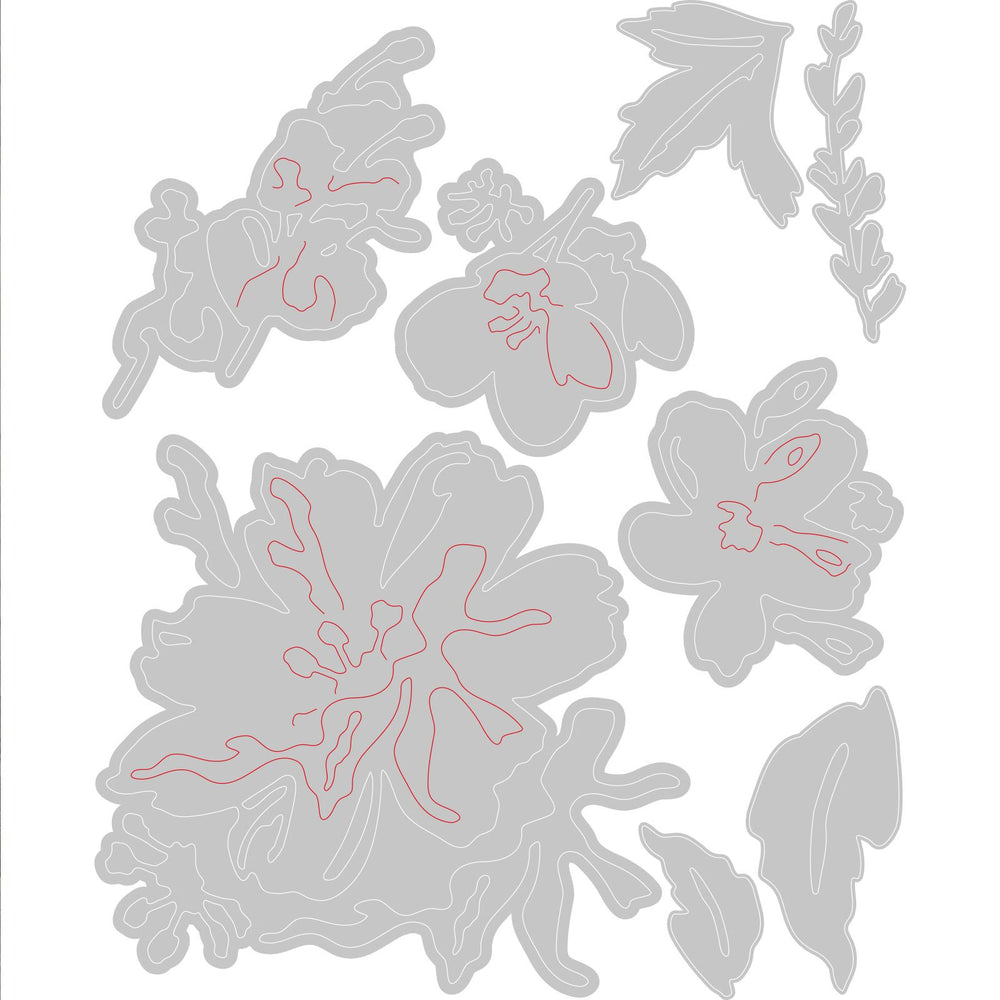 Sizzix • tim holtz thinlits die set brushstroke flowers #2 8pcs