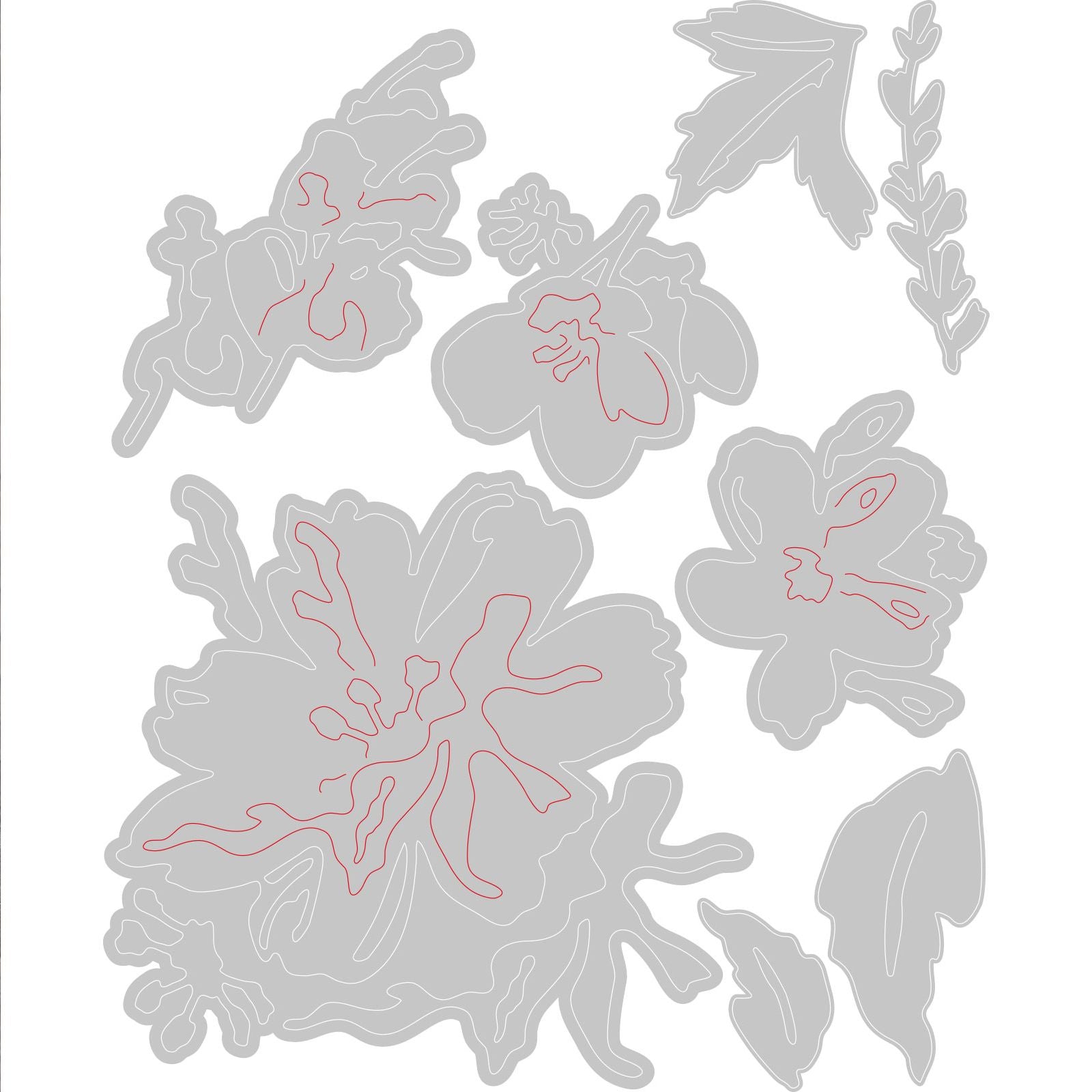 Sizzix • tim holtz thinlits die set brushstroke flowers #2 8pcs