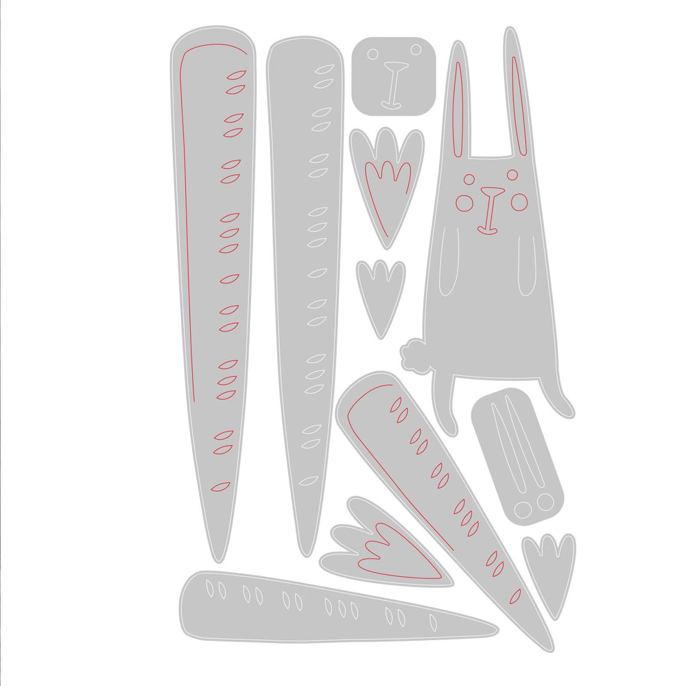 Sizzix • tim holtz thinlits die set carrot bunny 11pcs