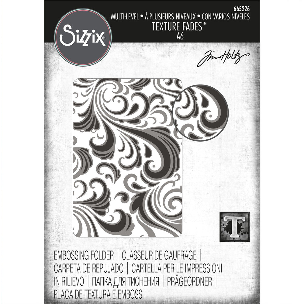 Sizzix • tim holtz multi-level texture fades embossing folder swirls