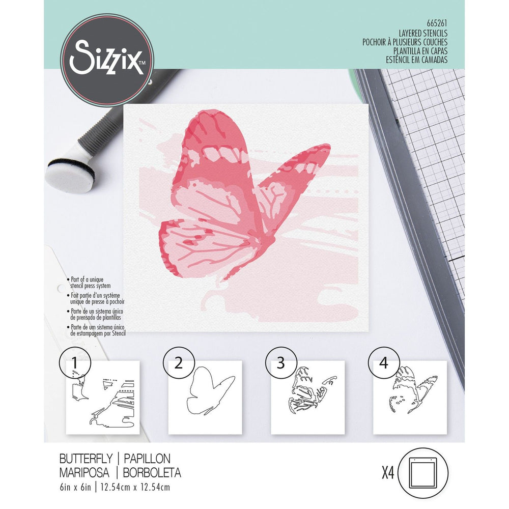 Sizzix • layered stencil flowers