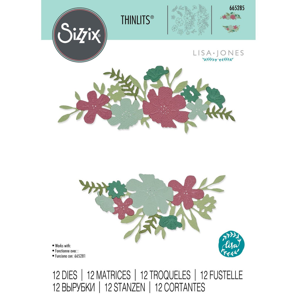 Sizzix • thinlits die set wild blossom borders by lisa jones