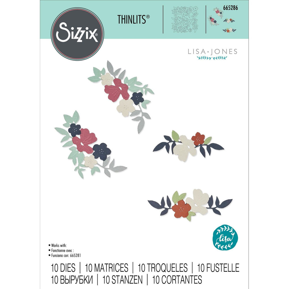 Sizzix • thinlits die set wild blossom corners by lisa jones