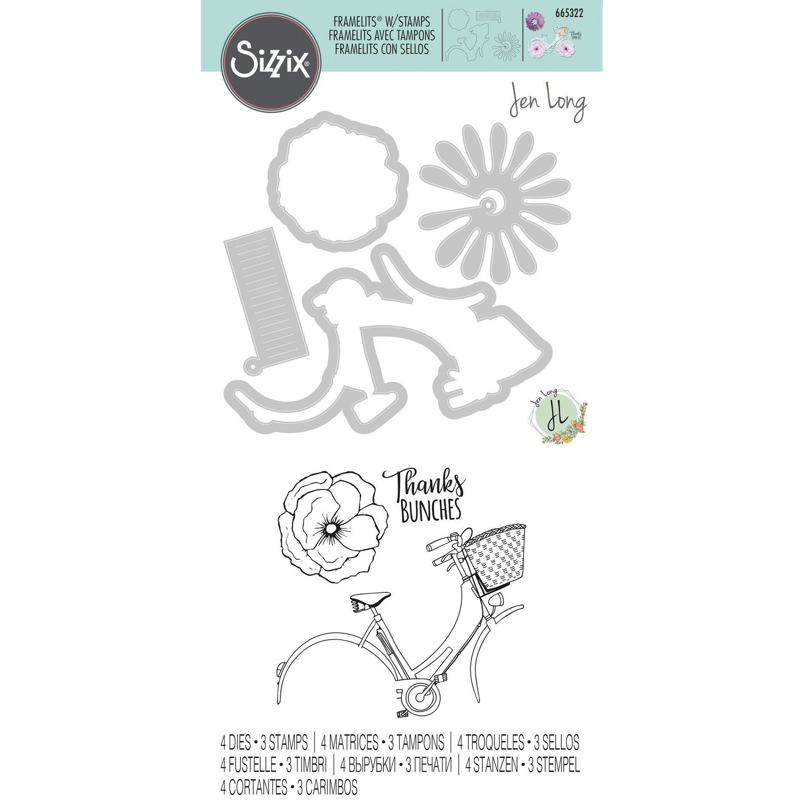 Sizzix • framelits die set thankful bicycle