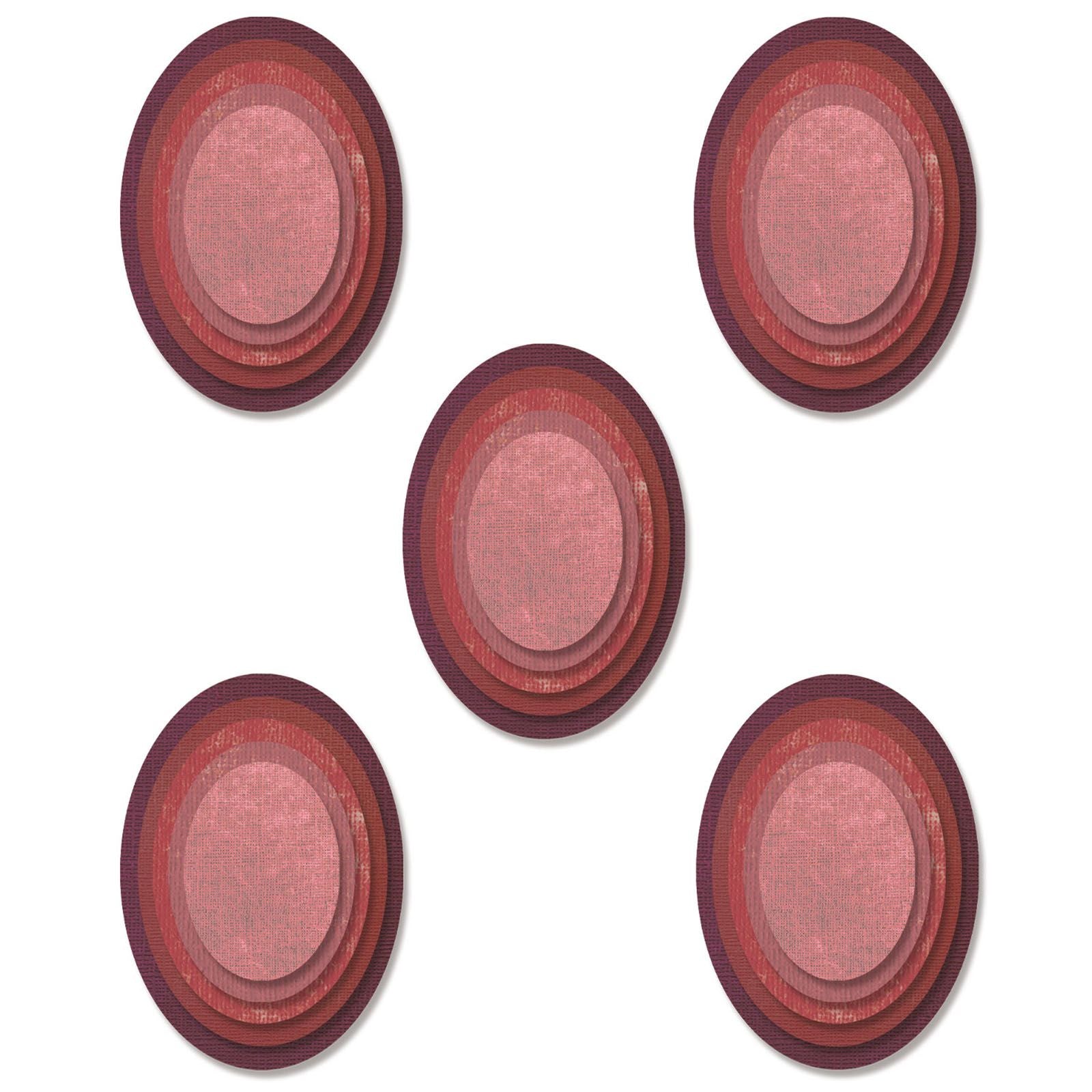Sizzix • tim holtz framelits die set stacked tiles ovals 25pcs