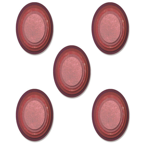 Sizzix • tim holtz framelits die set stacked tiles ovals 25pcs