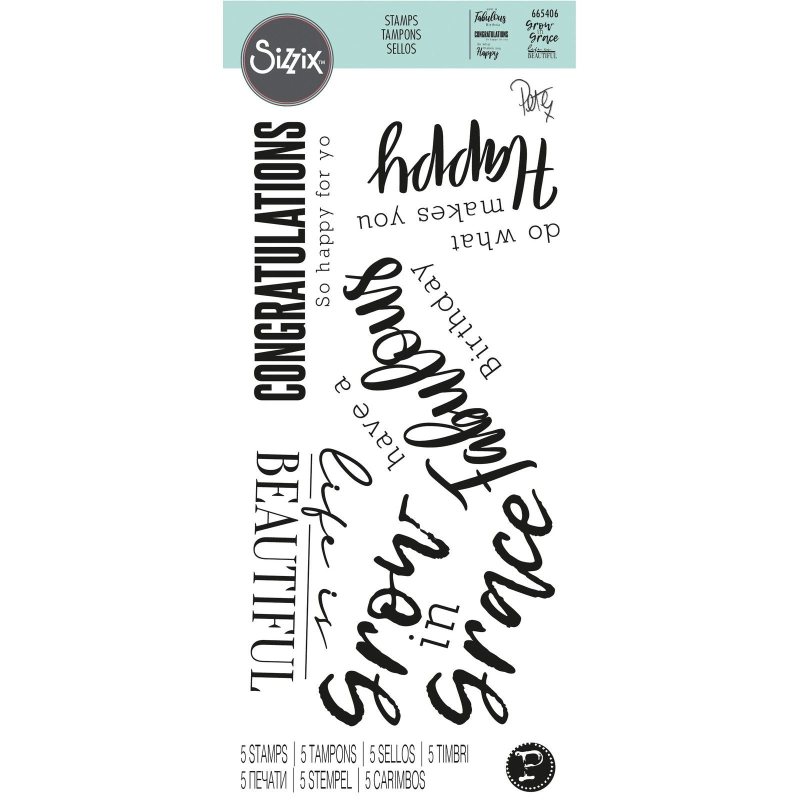 Sizzix • clear stamps sunnyside sentiments #4