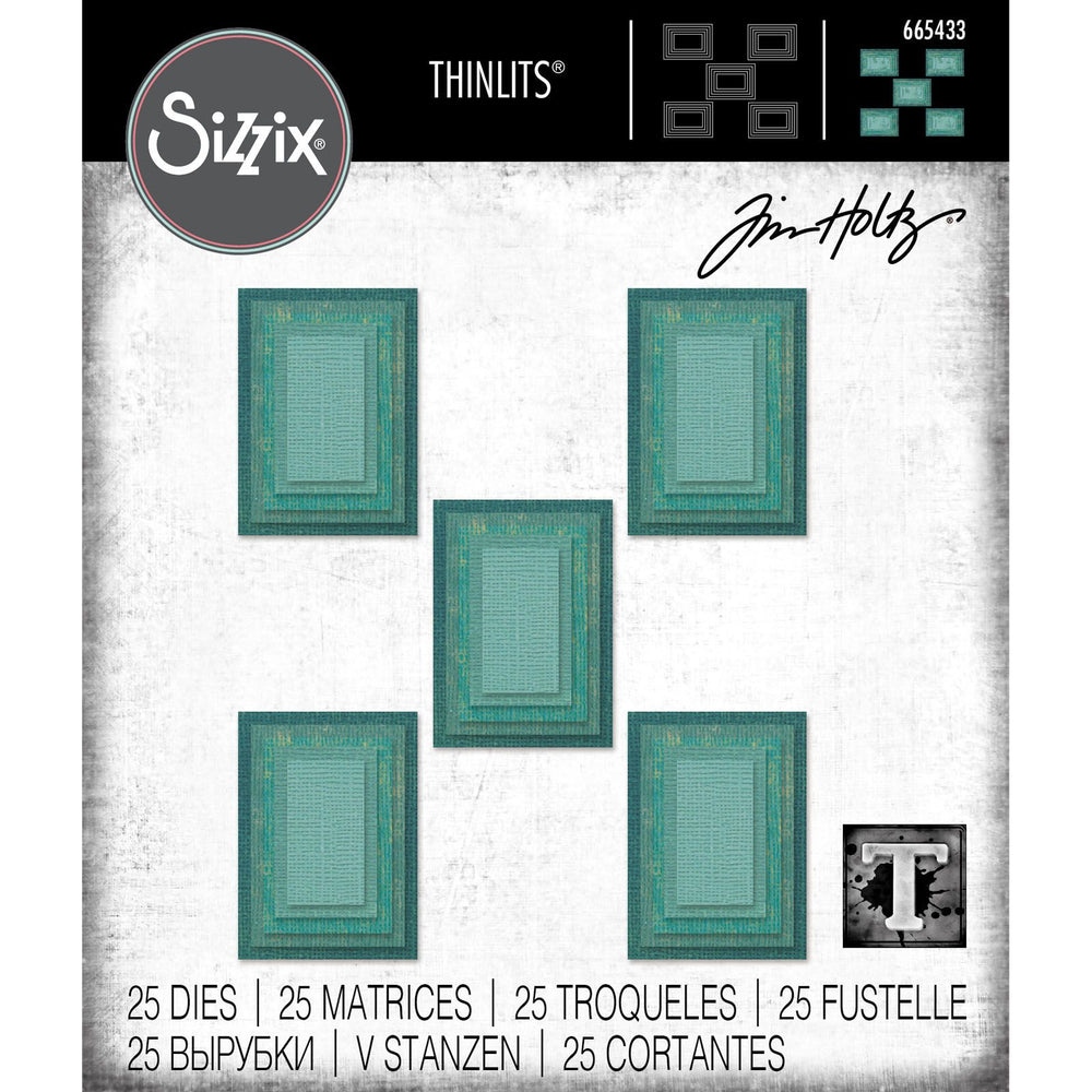 Sizzix • tim holtz thinlits die set stacked tiles rectangles 25pcs