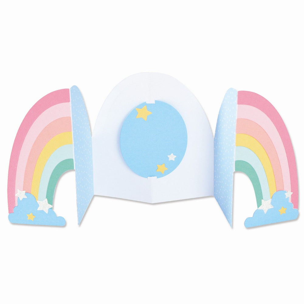 Sizzix • thinlits snijmal rainbow fold-a-long card