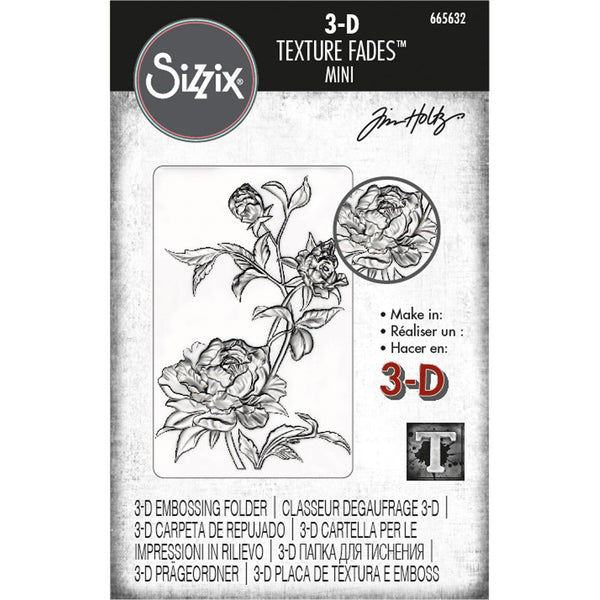 Sizzix • tim holtz 3-d texture fades embossing folder mini roses