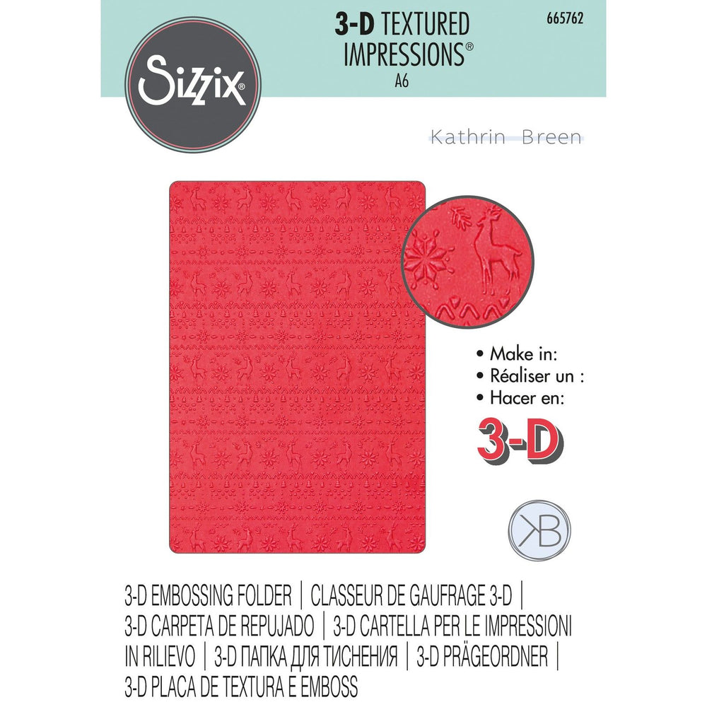 Sizzix • 3d textured impressions embossing folder winter sweater