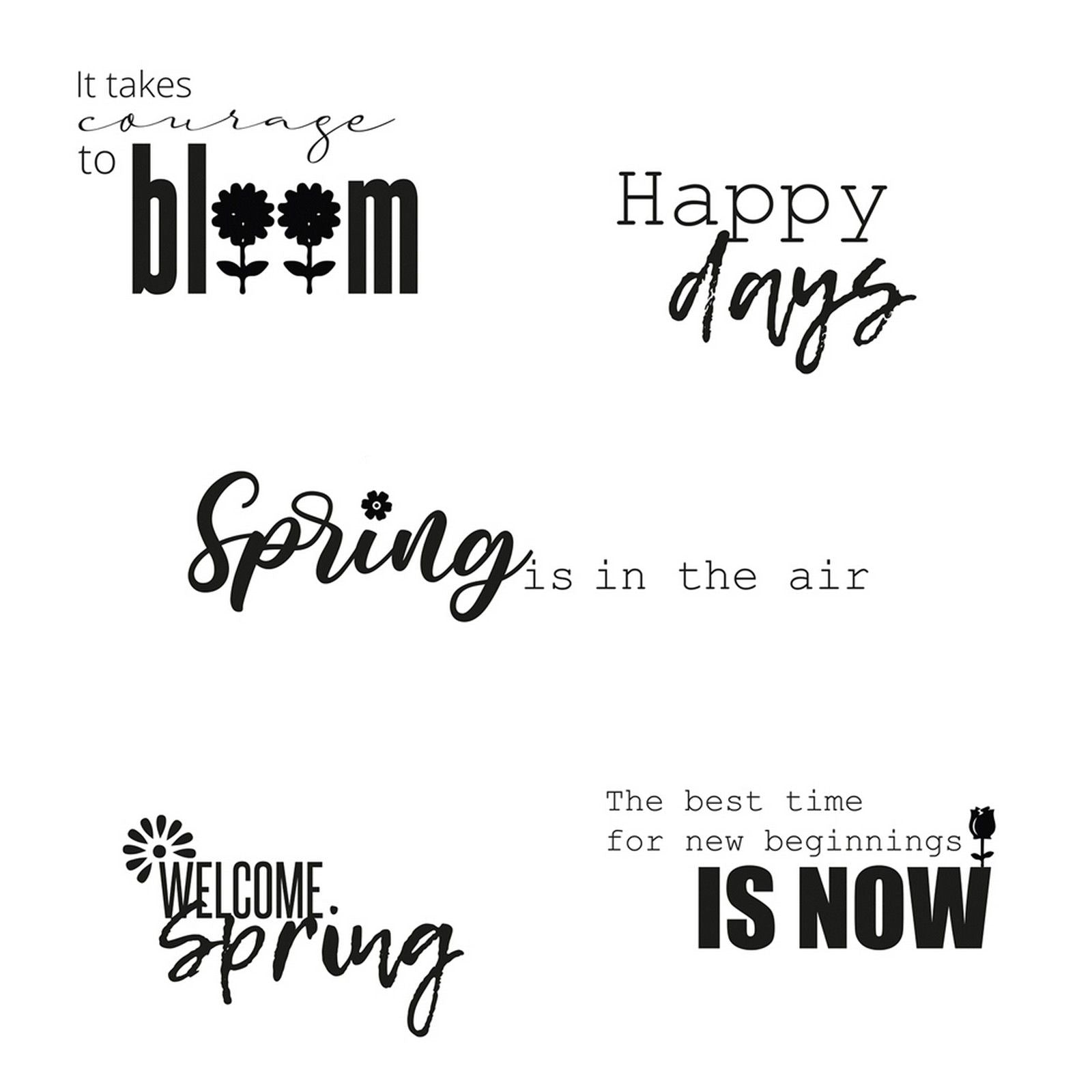 Sizzix • clear stamps set spring sentiments