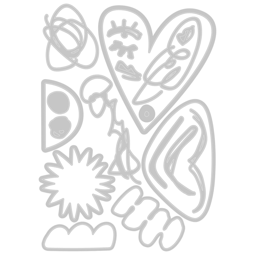 Sizzix • tim holtz thinlits die set abstract faces 19pcs