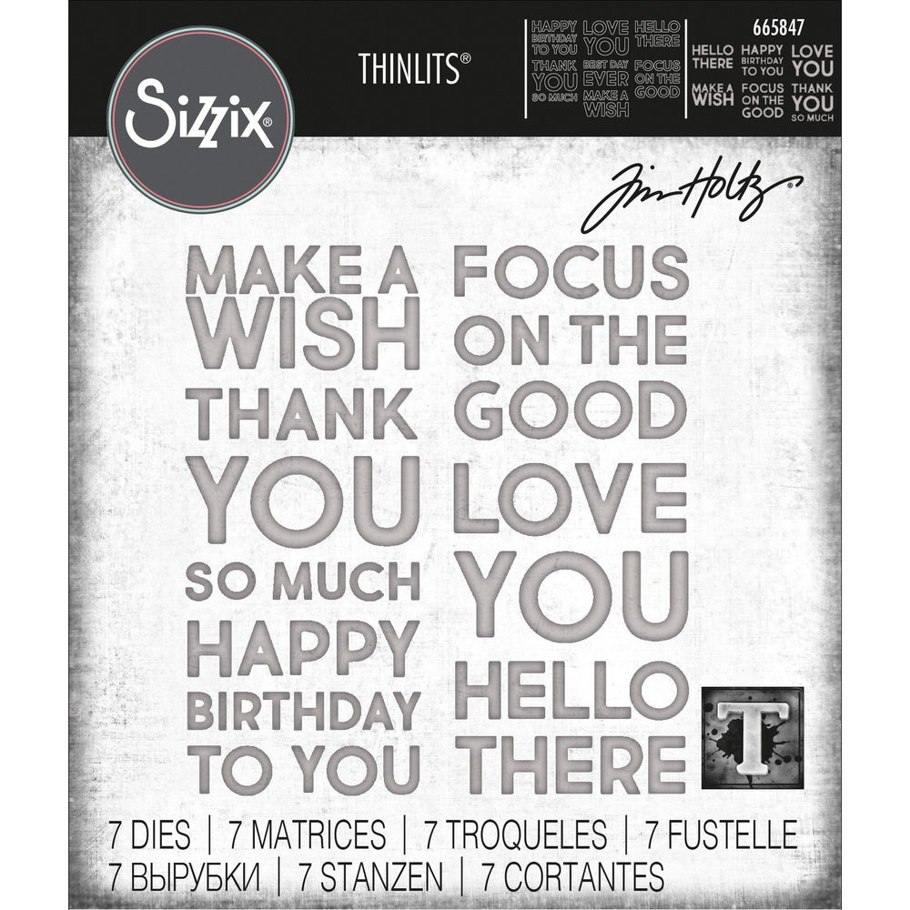 Sizzix • tim holtz thinlits die set bold text #1 7pcs