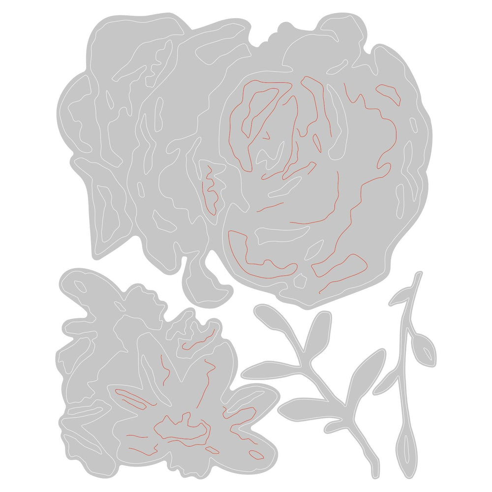 Sizzix • tim holtz thinlits die set brushstroke flowers #4 4pcs