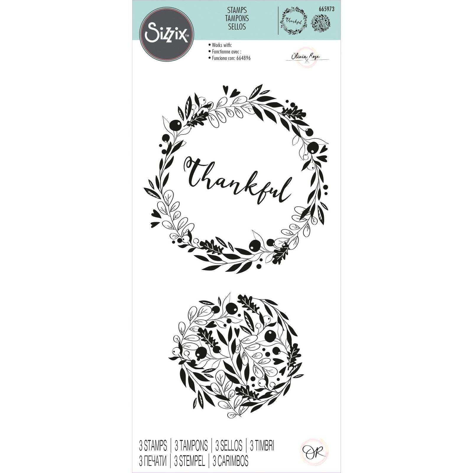 Sizzix • clear stamps autumn wreath
