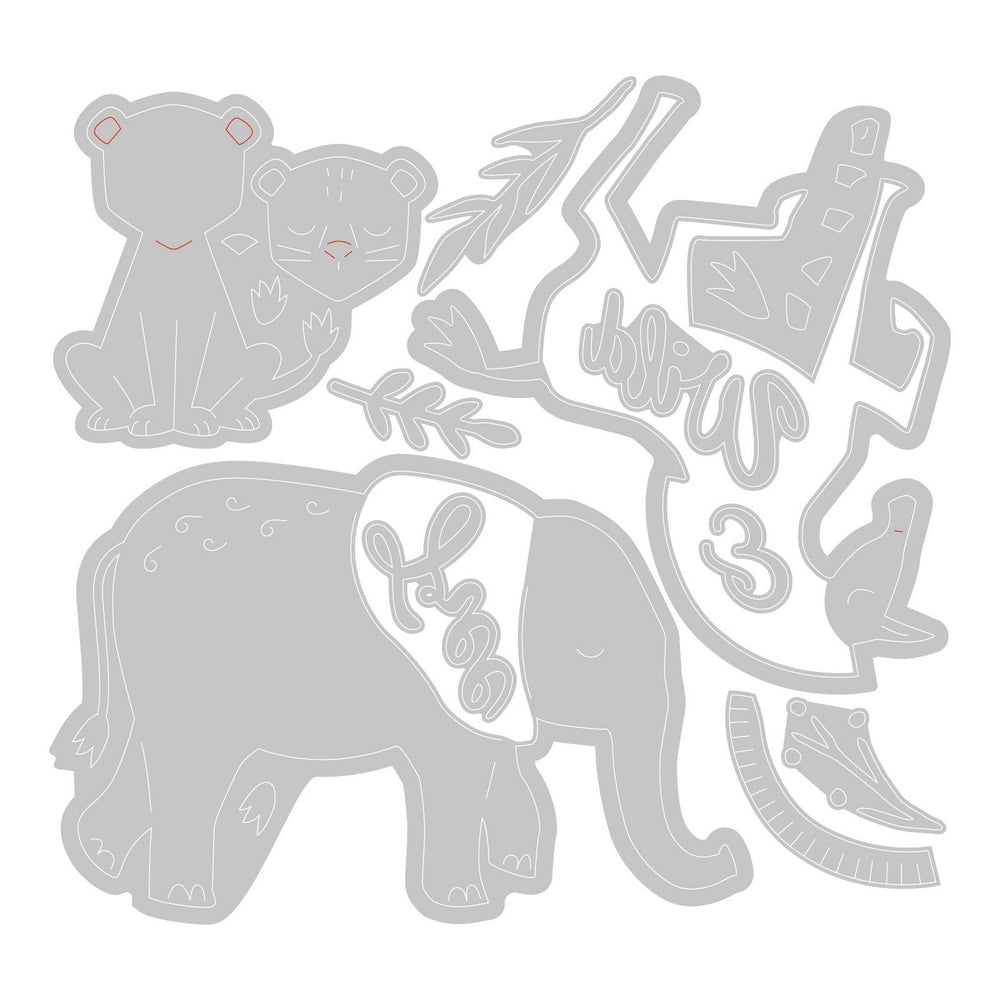 Sizzix • framelits die set with stamps floral safari