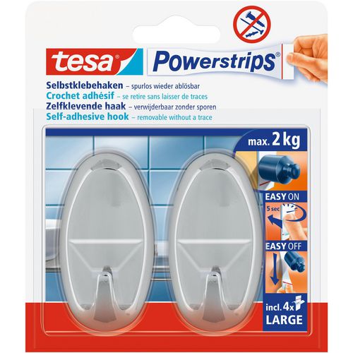 Verwijderbare haak tesa powerstrip 58050 chroom