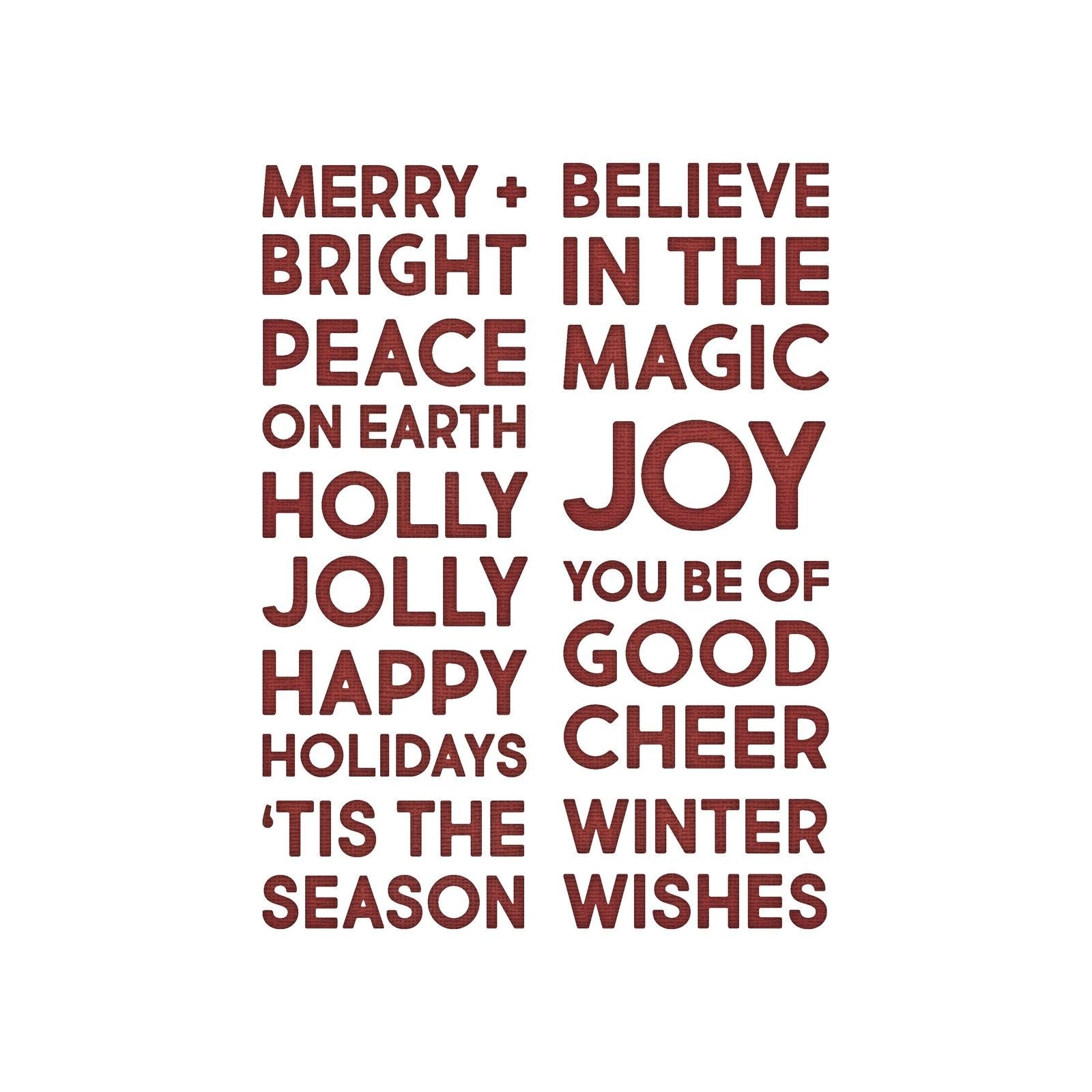Sizzix • tim holtz thinlits die set bold text christmas 9pcs