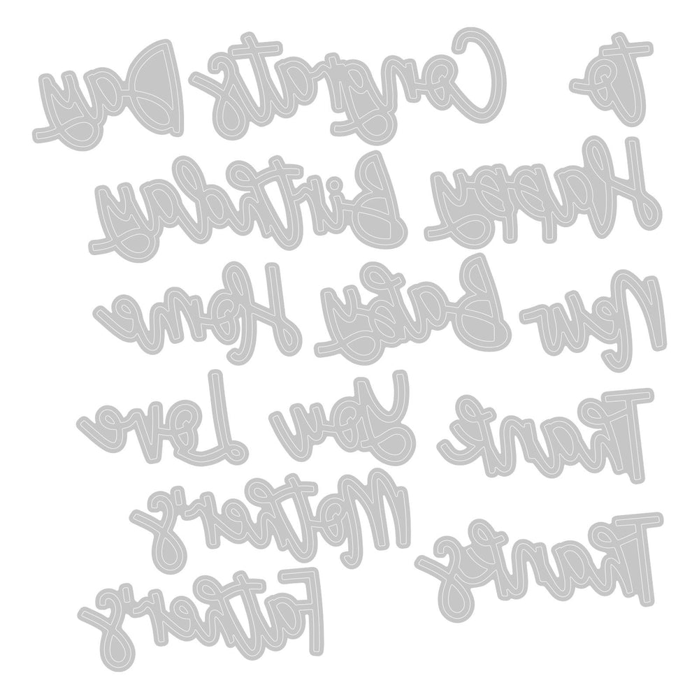 Sizzix • thinlits die set variety sentiments 14stuks