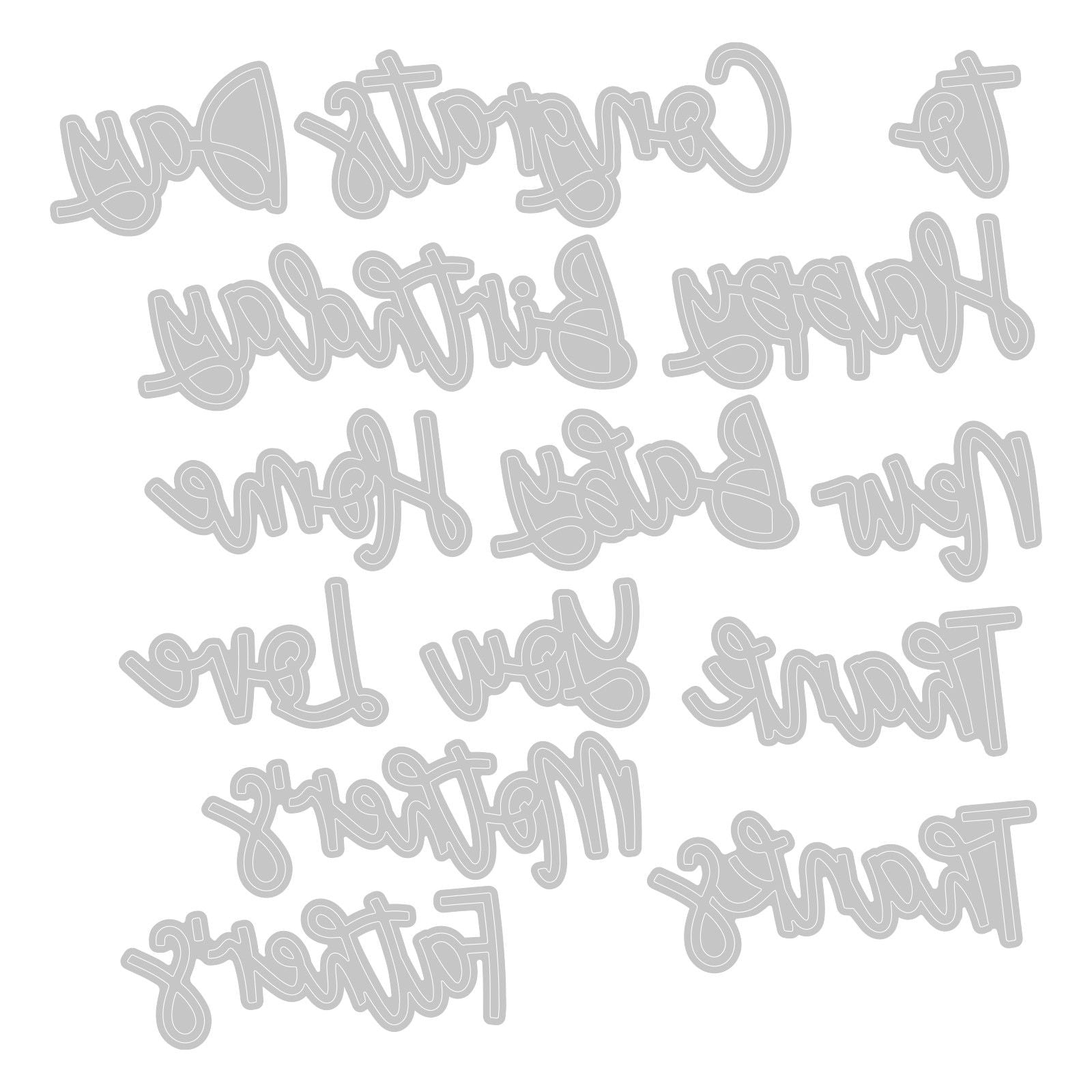 Sizzix • thinlits die set variety sentiments 14stuks