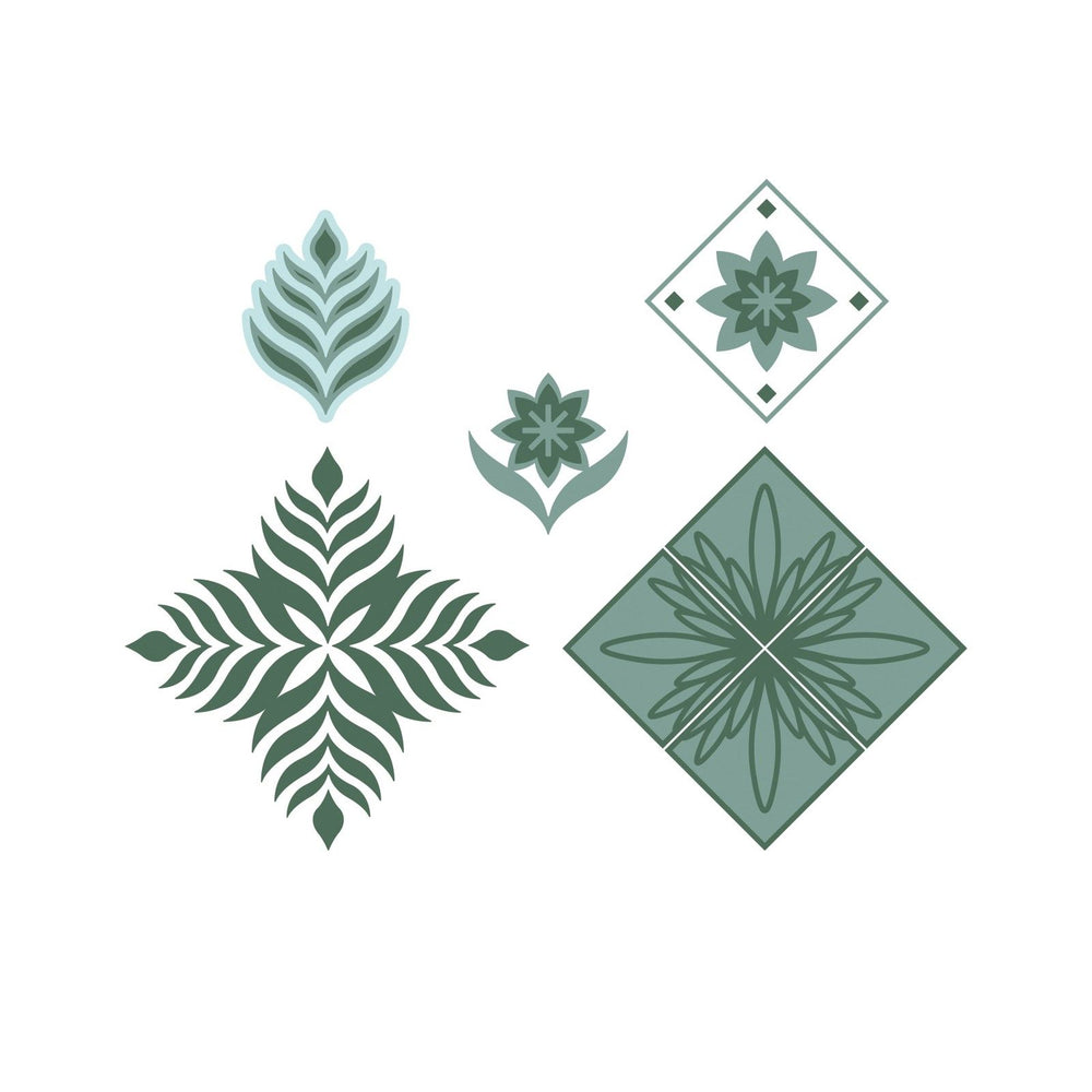 Sizzix • layered clear stamps set geo repeat 9stuks